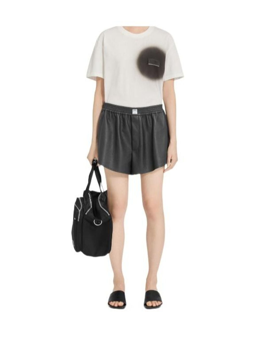 MM6 by Maison Margiela Black Faux Relaxed Fit Shorts