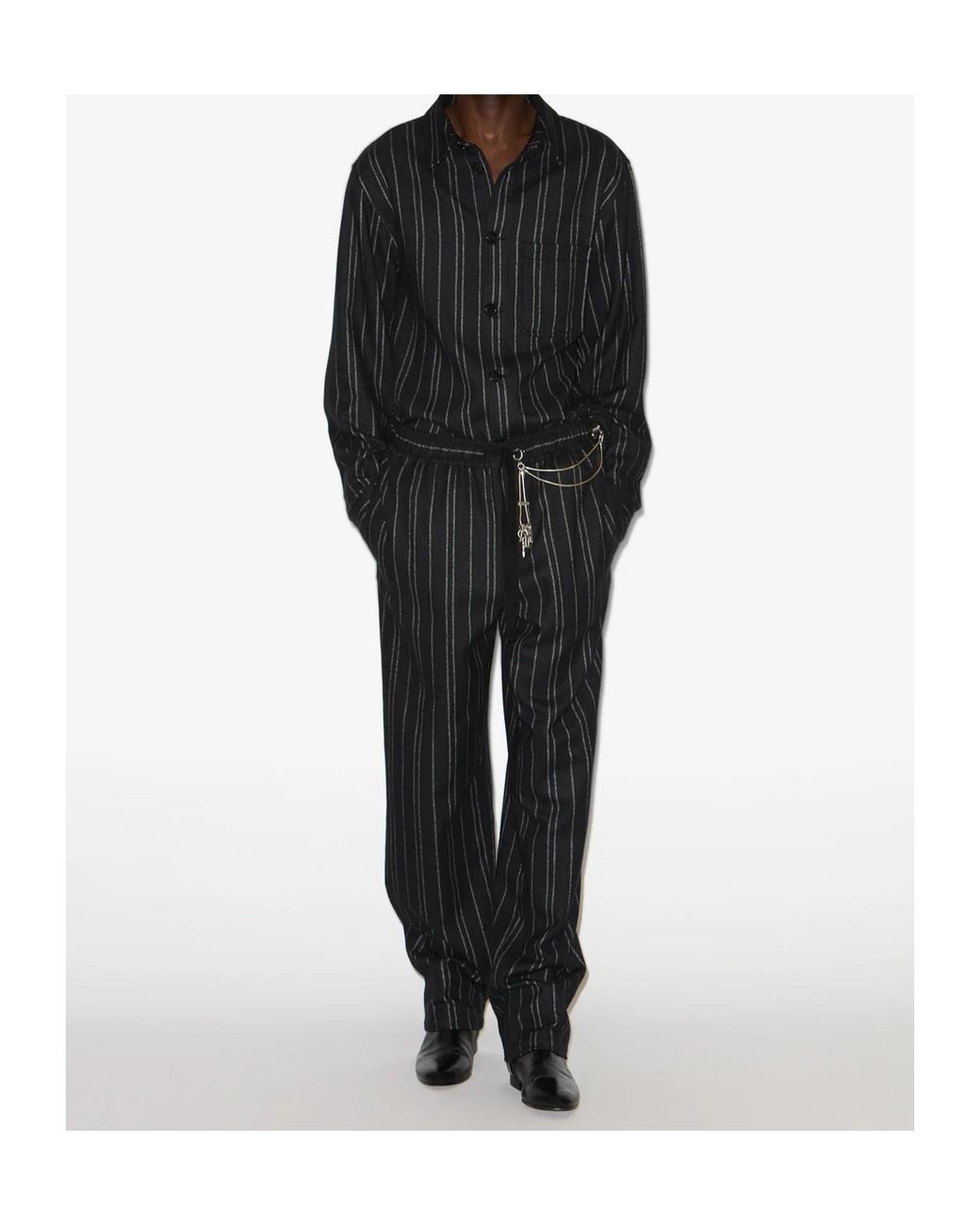 Isabel Marant Black Isaki Striped Pants for men