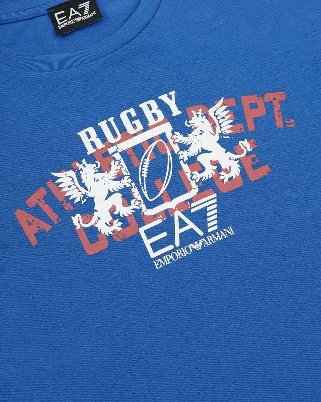 EA7 Blue Logo Printed T-Shirt for men