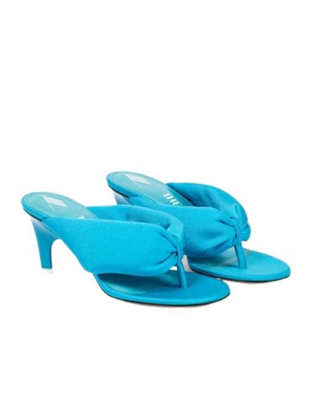 The Attico Blue Rem Satin Thong Sandals