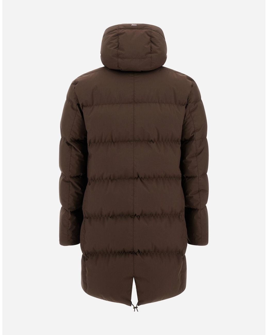 Herno Brown Hooded Down Jacket for men