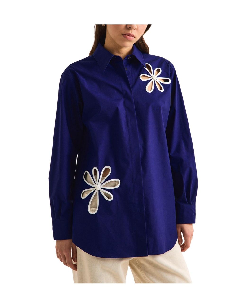Fendi Blue Longline Shirt