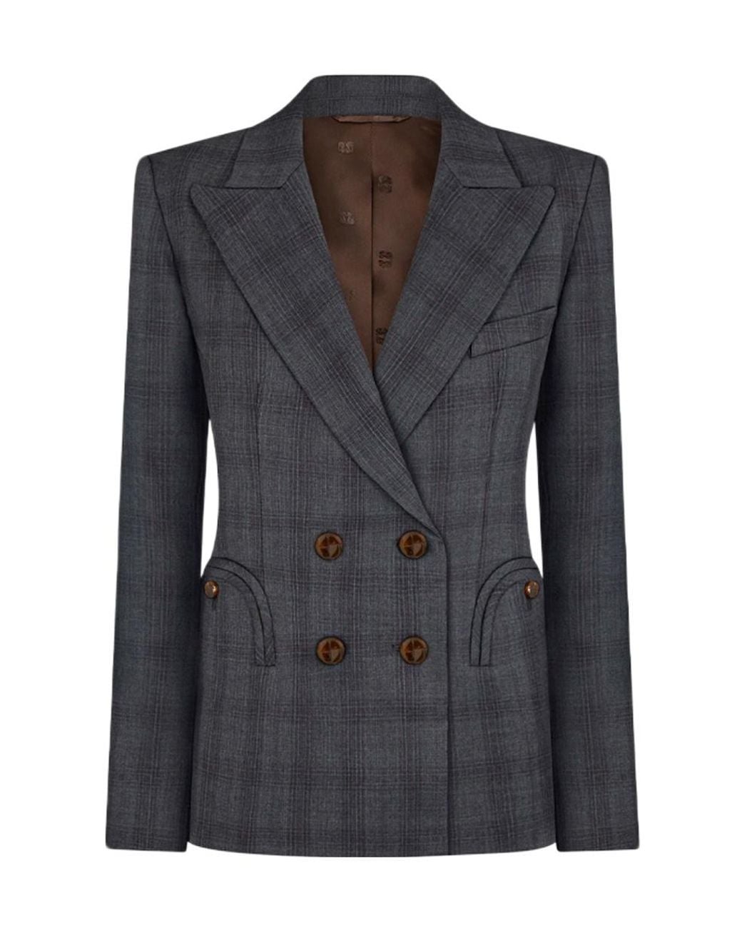 Blazé Milano Black Charmer Double-Breasted Checked Blazer