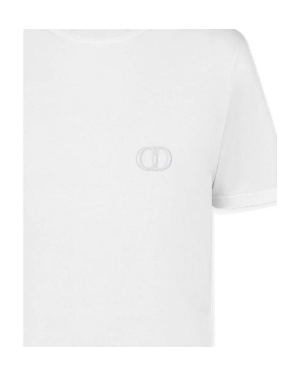 Dior White Logo Short-Sleeved T-Shirt for men