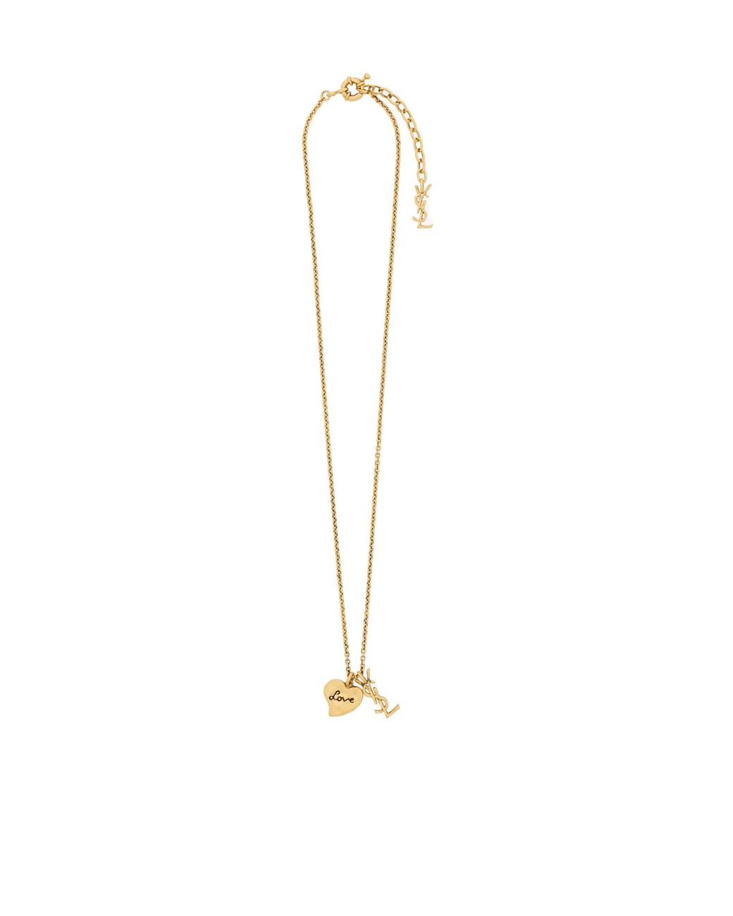 Saint Laurent White Coeur Heart Charm Necklace