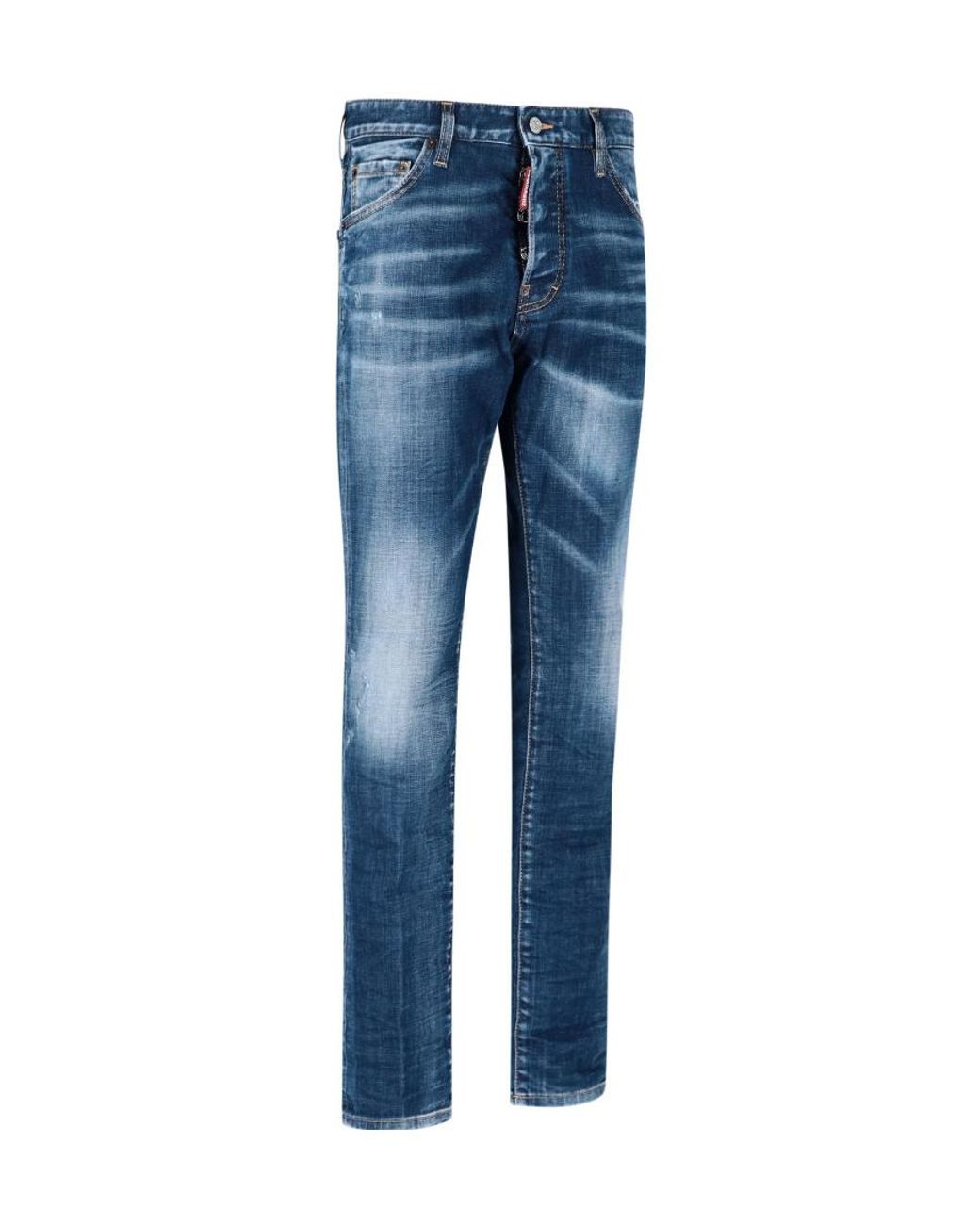DSquared² Blue Distressed Straight-Leg Jeans for men