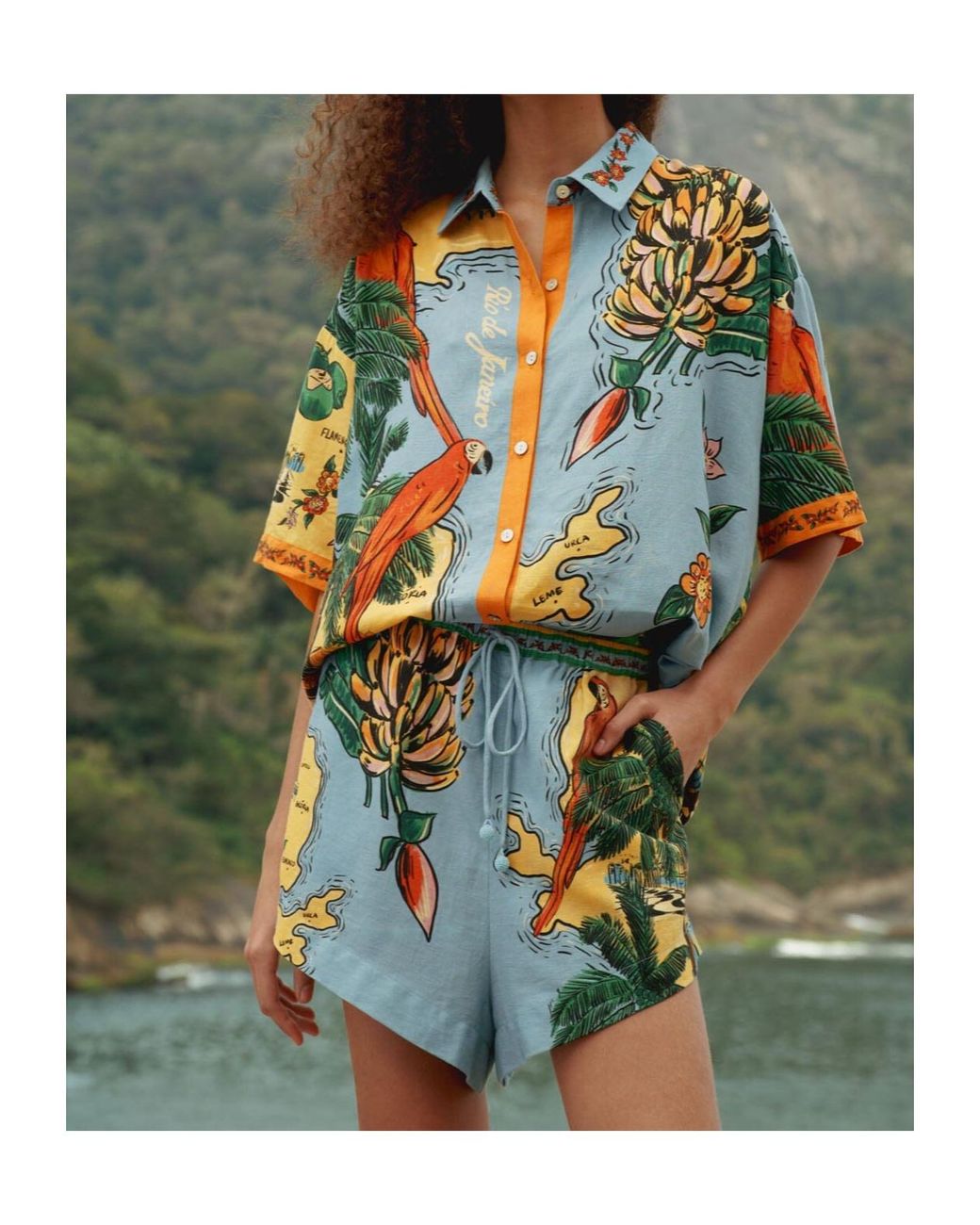 Farm Rio Multicolor Button-Down Shirt