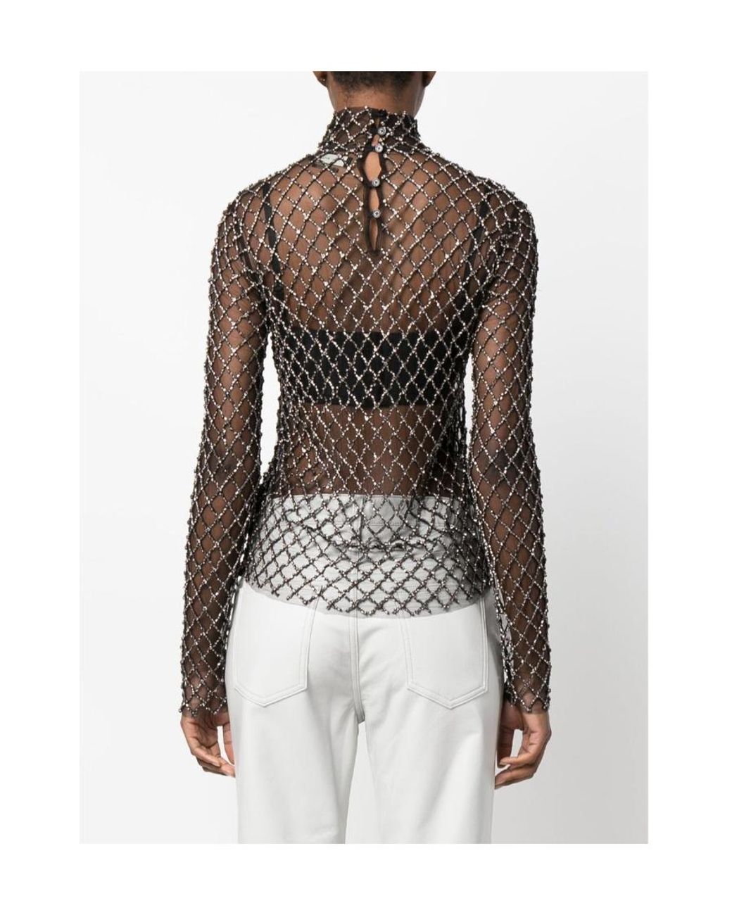 Isabel Marant Multicolor High-Neck Long-Sleeved Blouse
