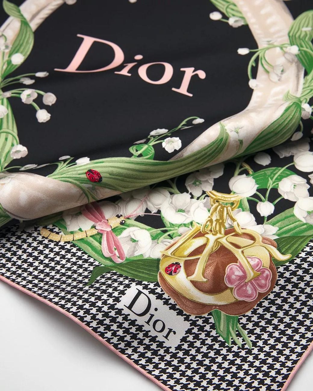 Dior Black Lucky Médaillon 90 Square Scarf