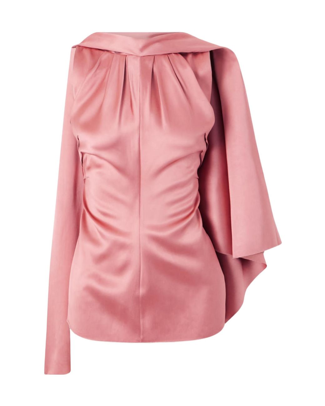 Lanvin Pink Scarf-Detailed Draped Satin Top