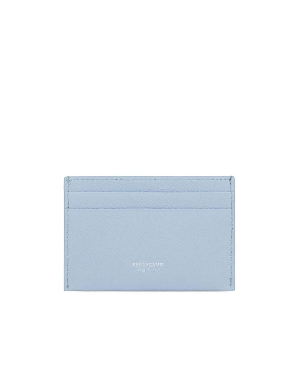 Ferragamo Blue Gancini Leather Card Holder