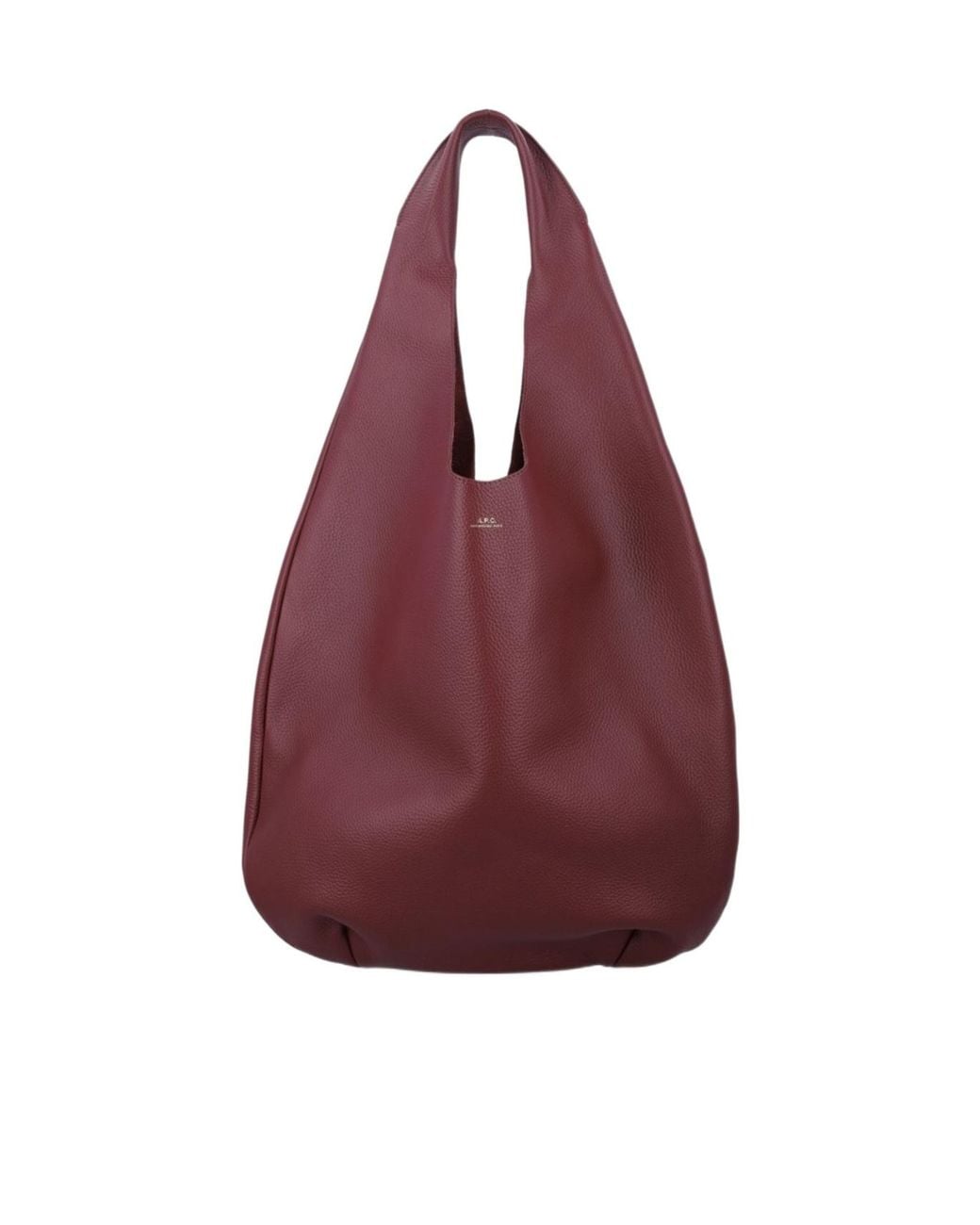 A.P.C. Red Le Neige Grained Tote Bag