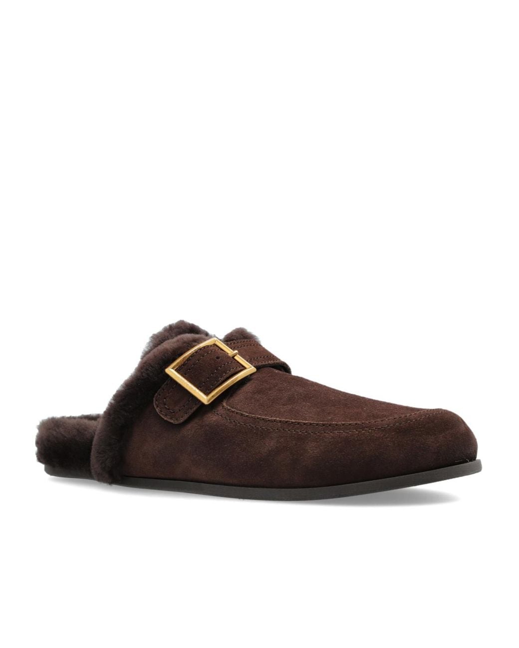 Jimmy Choo Brown Square Buckle Mules