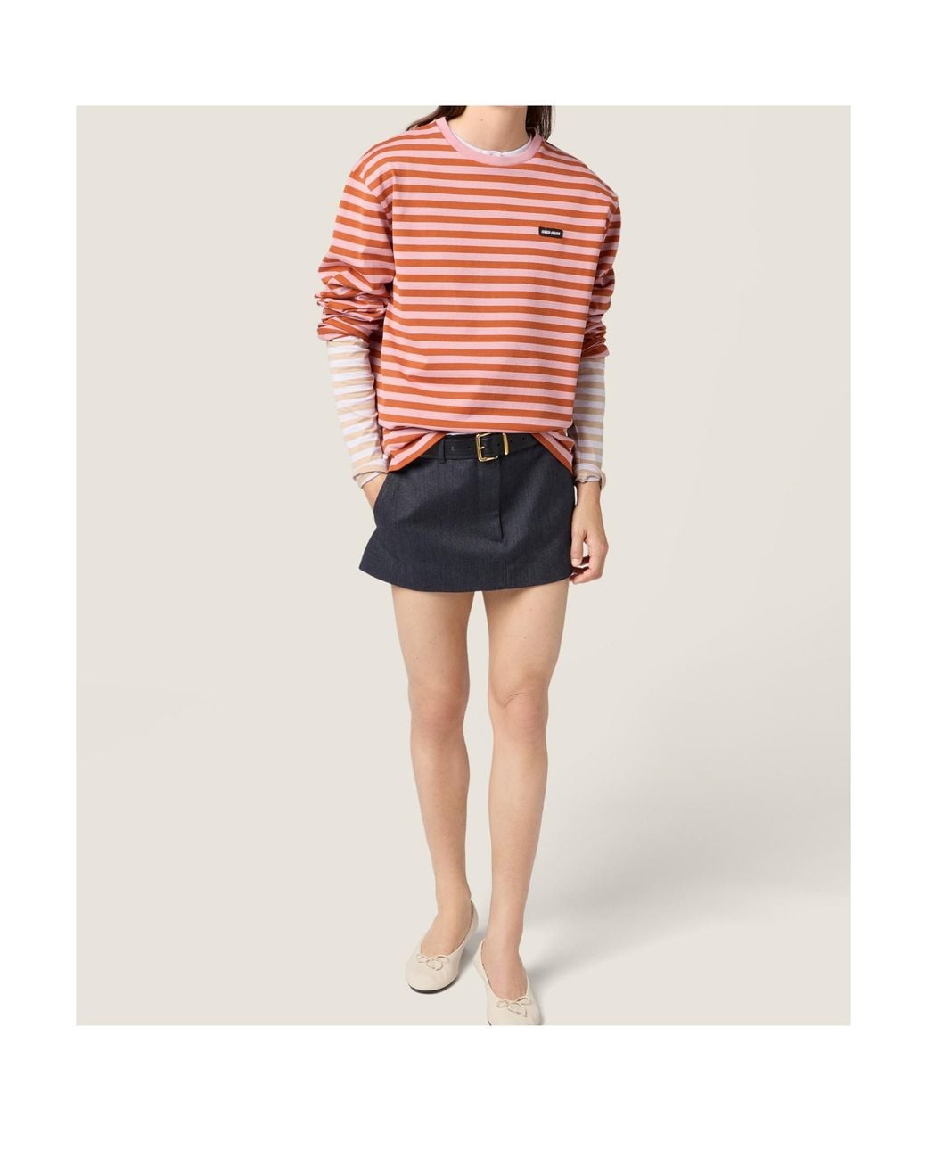 Miu Miu Orange Jersey T-Shirt