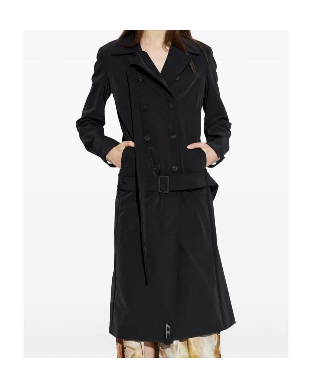 DIESEL Black G-Ale Double-Breasted Belted Coat