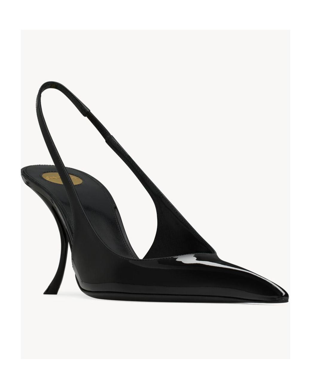 Saint Laurent Black Pointed High-Heeled Sandals