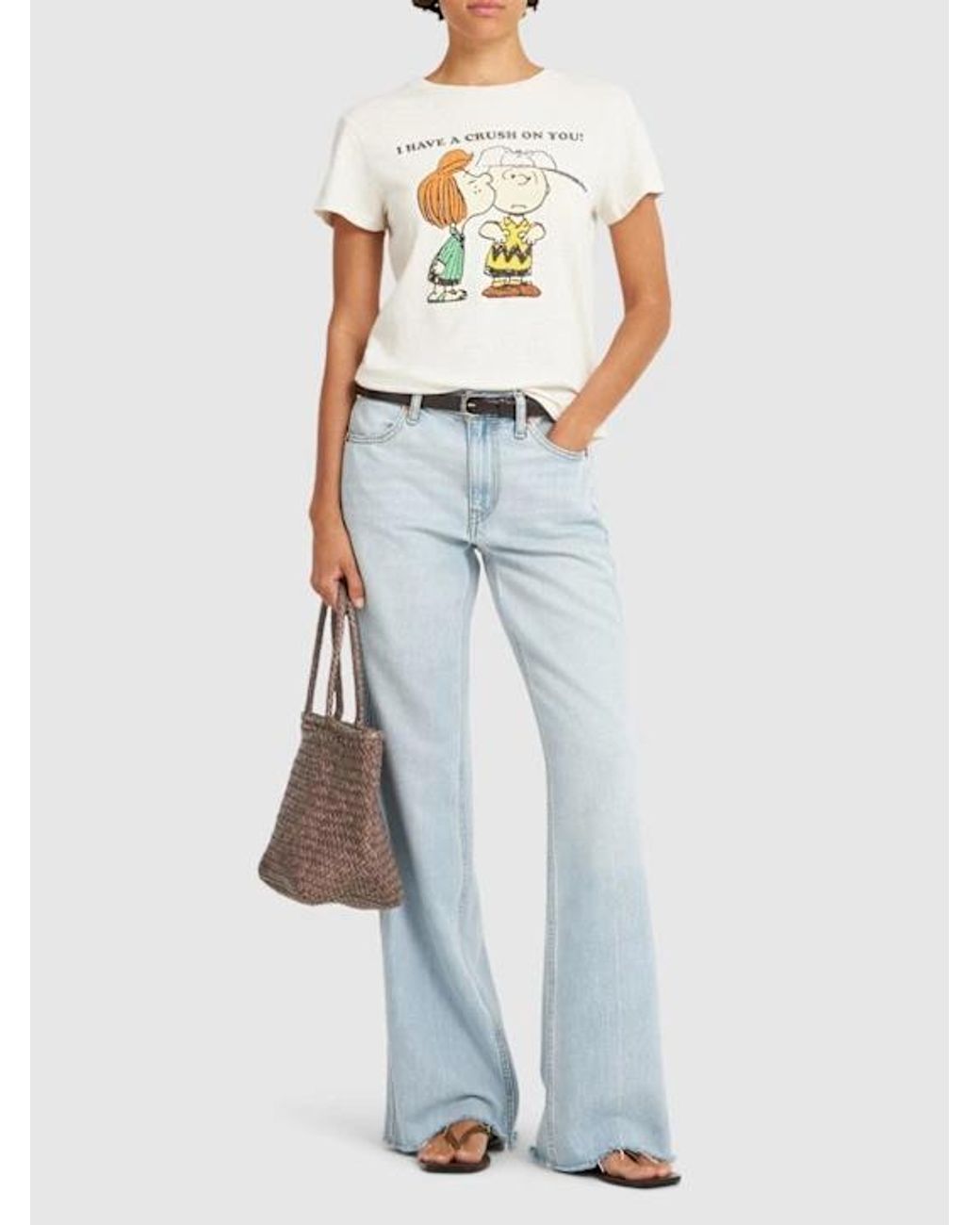 Re/done Blue Ripped Denim Pants With Decorative Hem