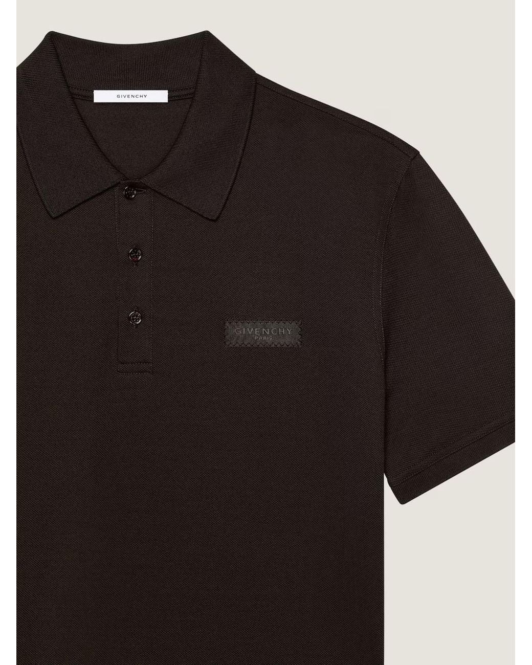 Givenchy Black Logo Patch Polo Shirt for men
