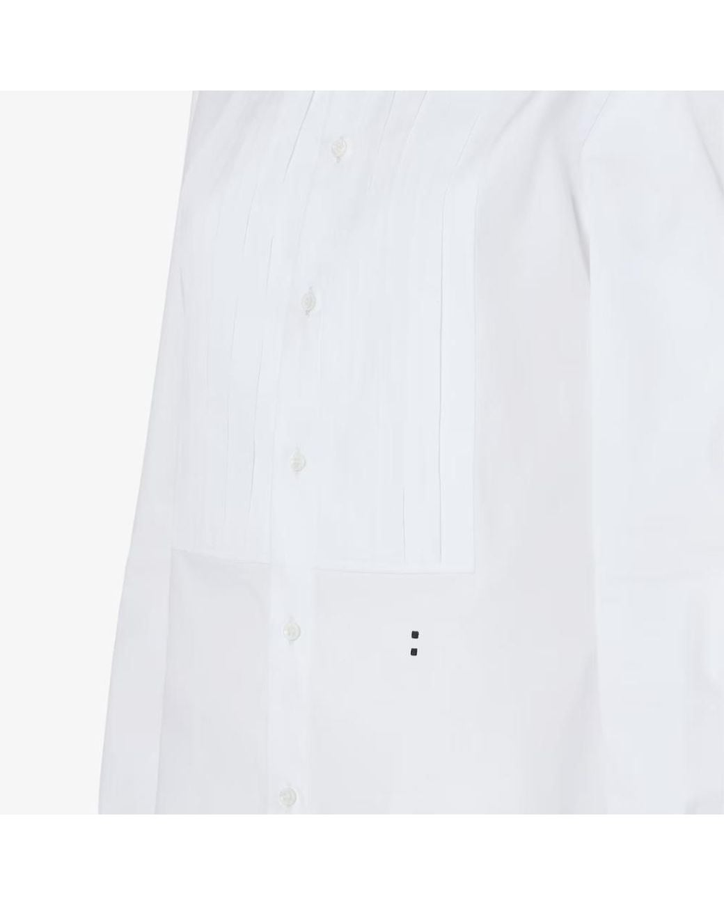 Fendi White Long Sleeved Slim-Fit Poplin Shirt