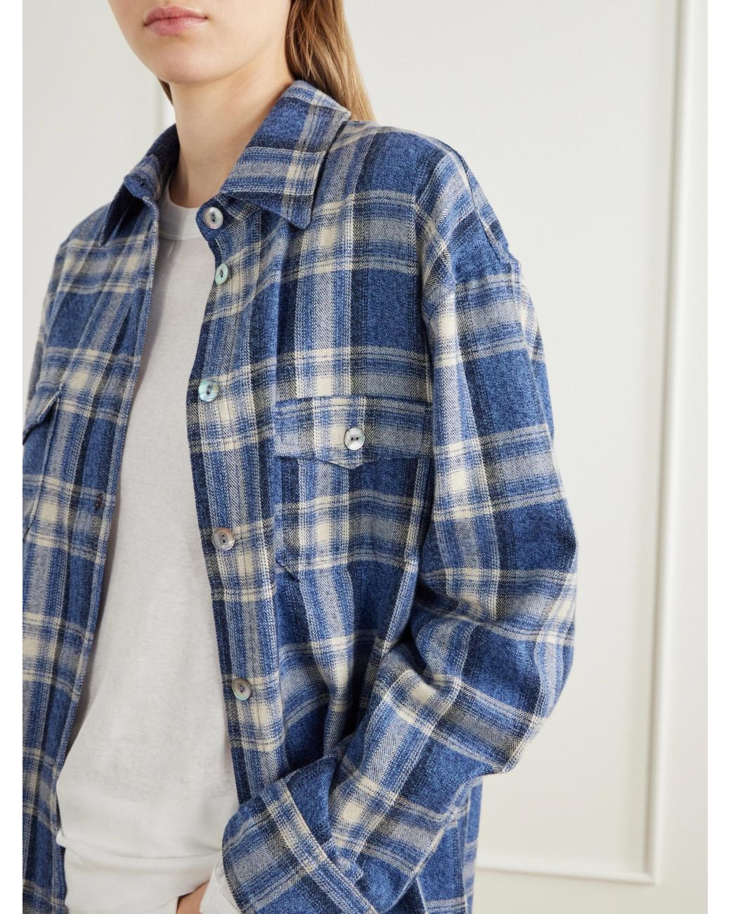 Citizens of Humanity Blue Checked Cotton-Flannel Shirt