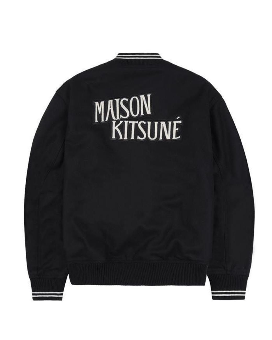 Maison Kitsuné Black Maison Kitsuné Button-Up Bomber Jacket for men