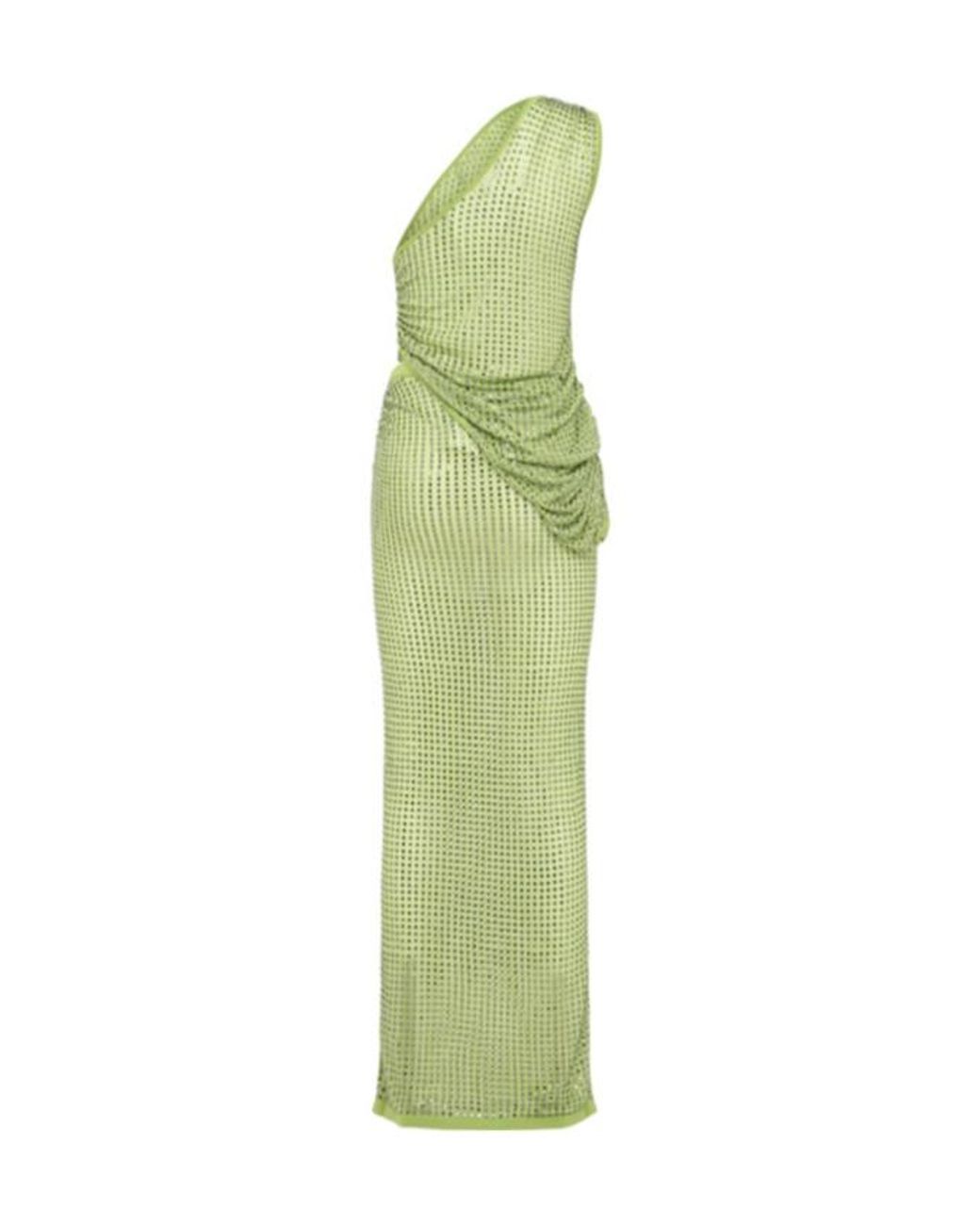 Christopher Esber Green Cirrus Cutaway One-Shoulder Dress