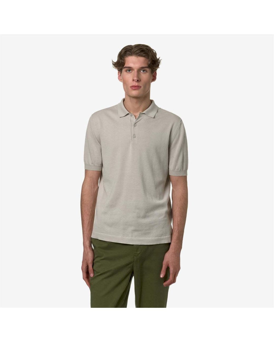 K-Way Natural Pleyne Knitted Polo Shirt for men