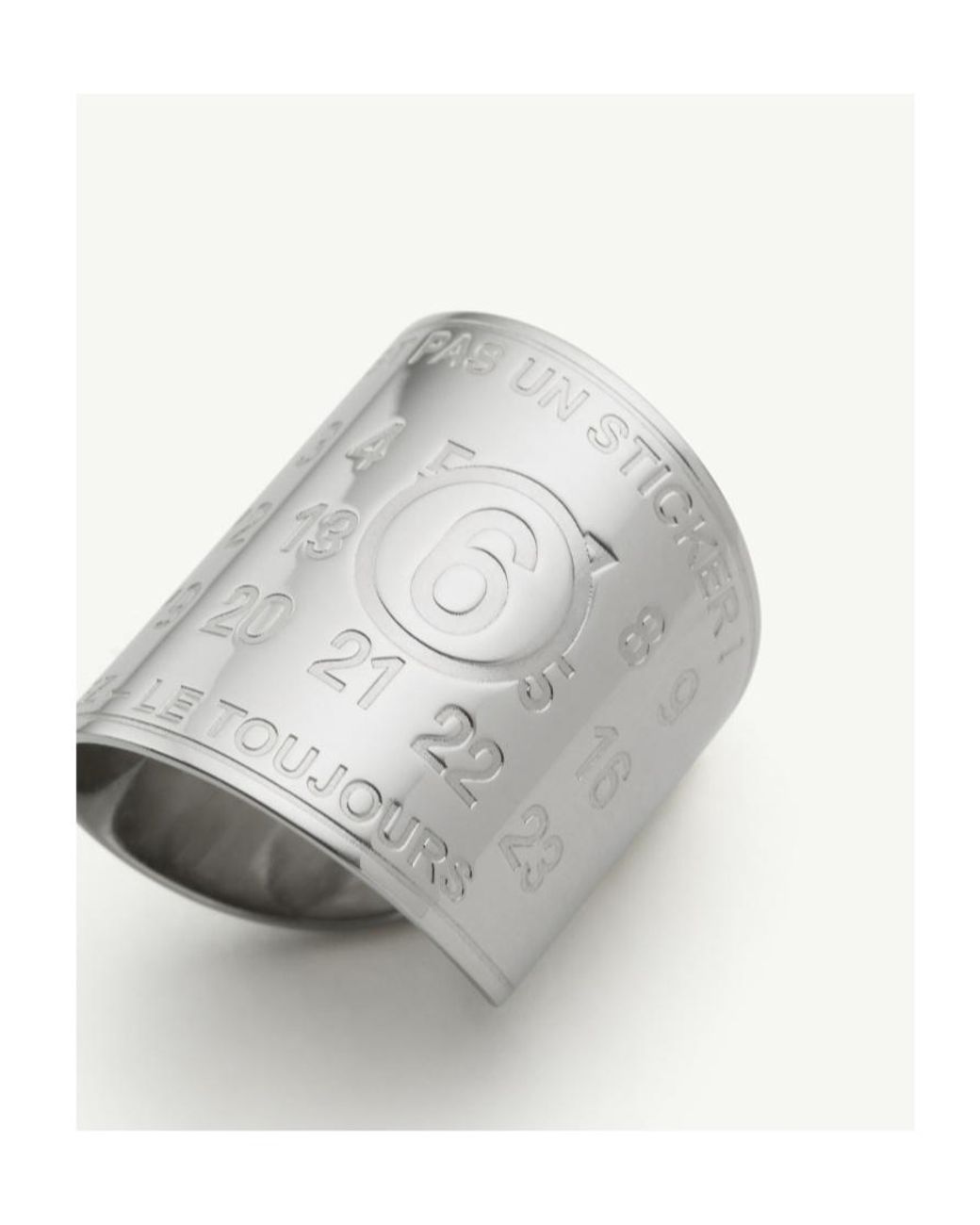 MM6 by Maison Margiela Gray Engraved Wide Ring for men
