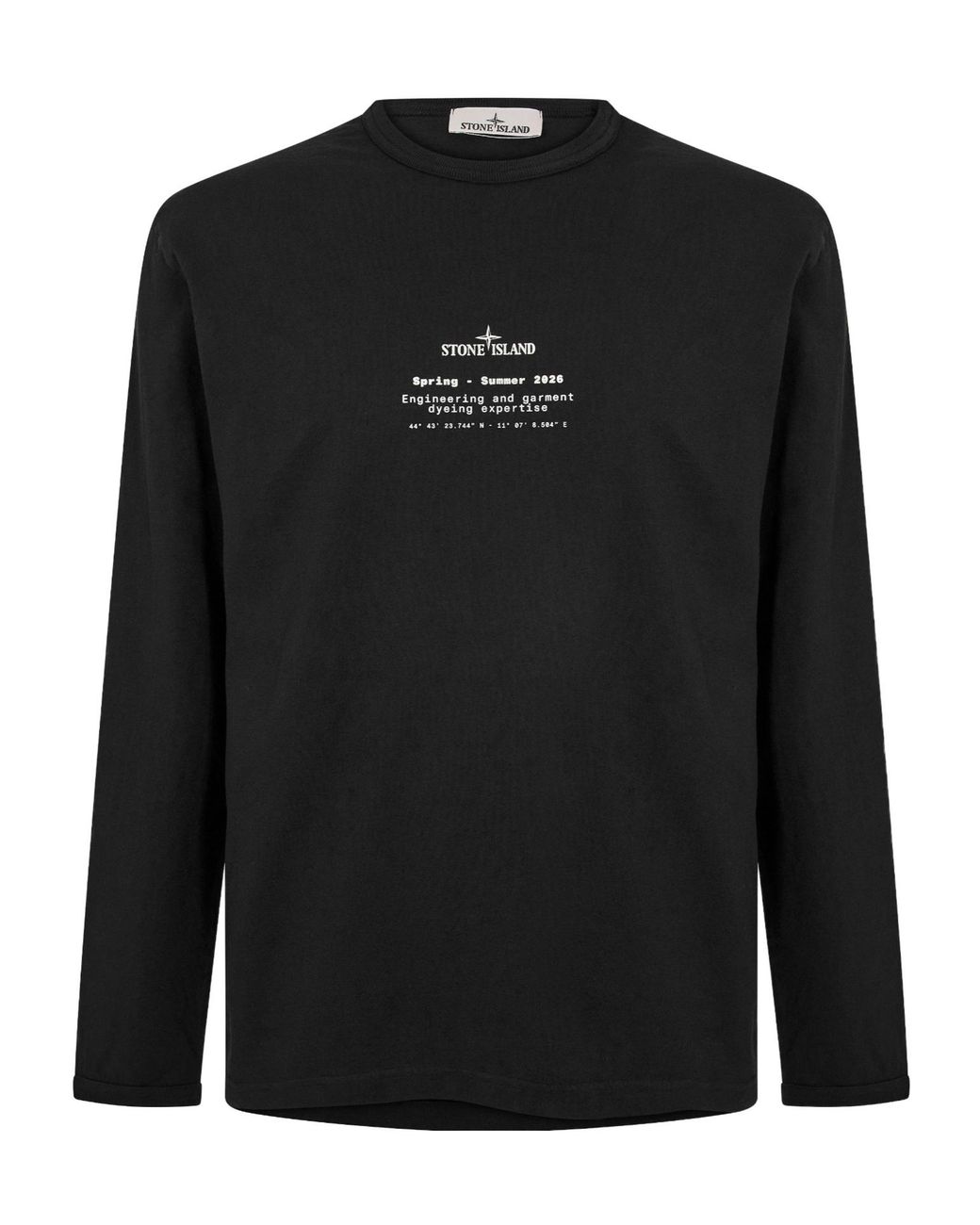 Stone Island Black Crew-Neck Long-Sleeve T-Shirt for men
