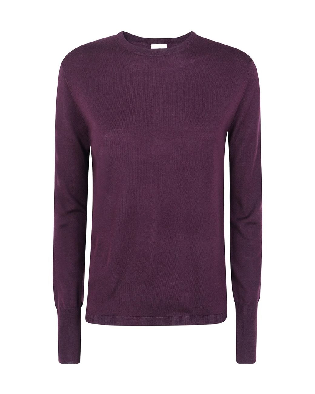 Aspesi Purple Fine Knit Crew Neck Sweater
