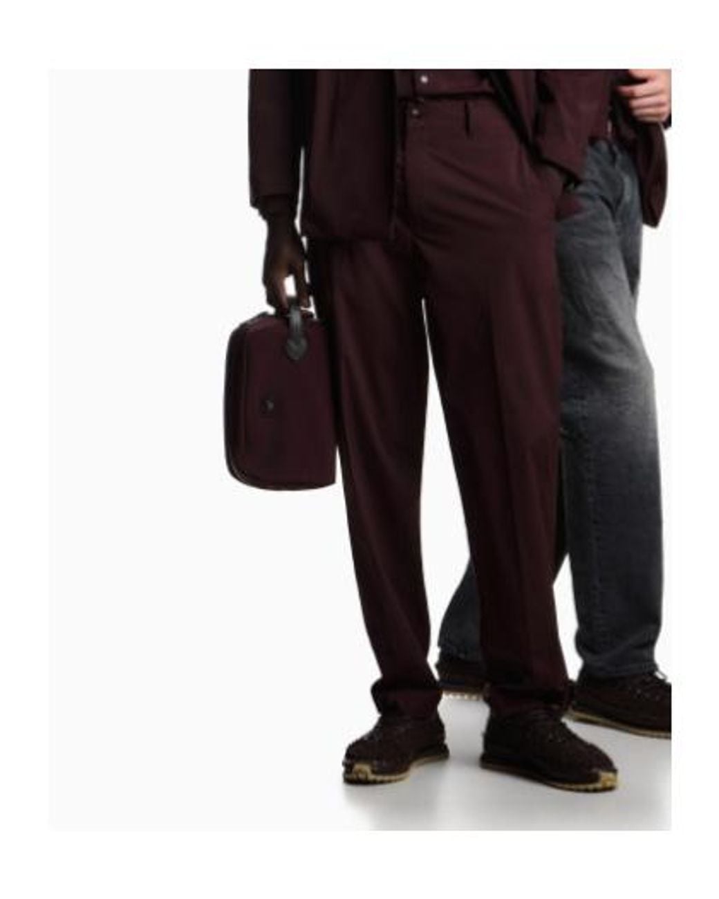 Emporio Armani Purple Loose-Fit Pleated Trousers for men