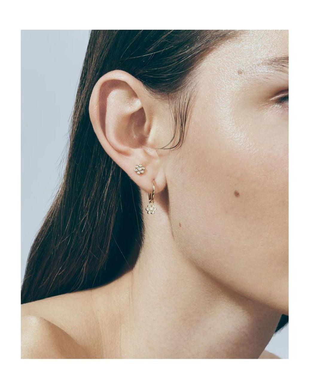 Sophie Bille Brahe Metallic Lily-Shaped Diamond Earrings