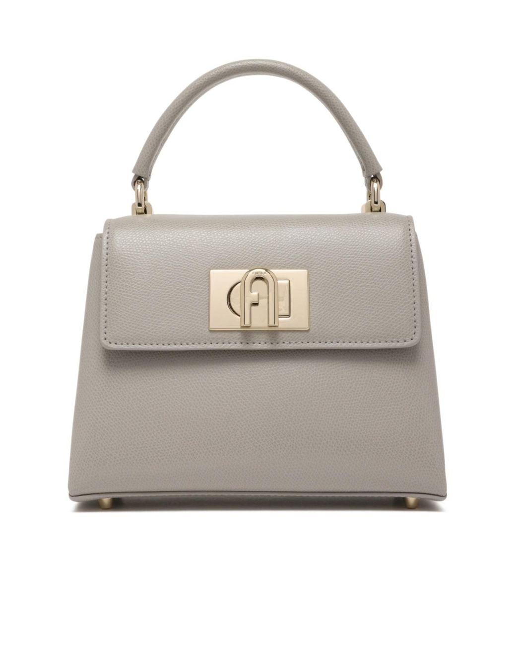 Furla Gray Top Handle Shoulder Bag