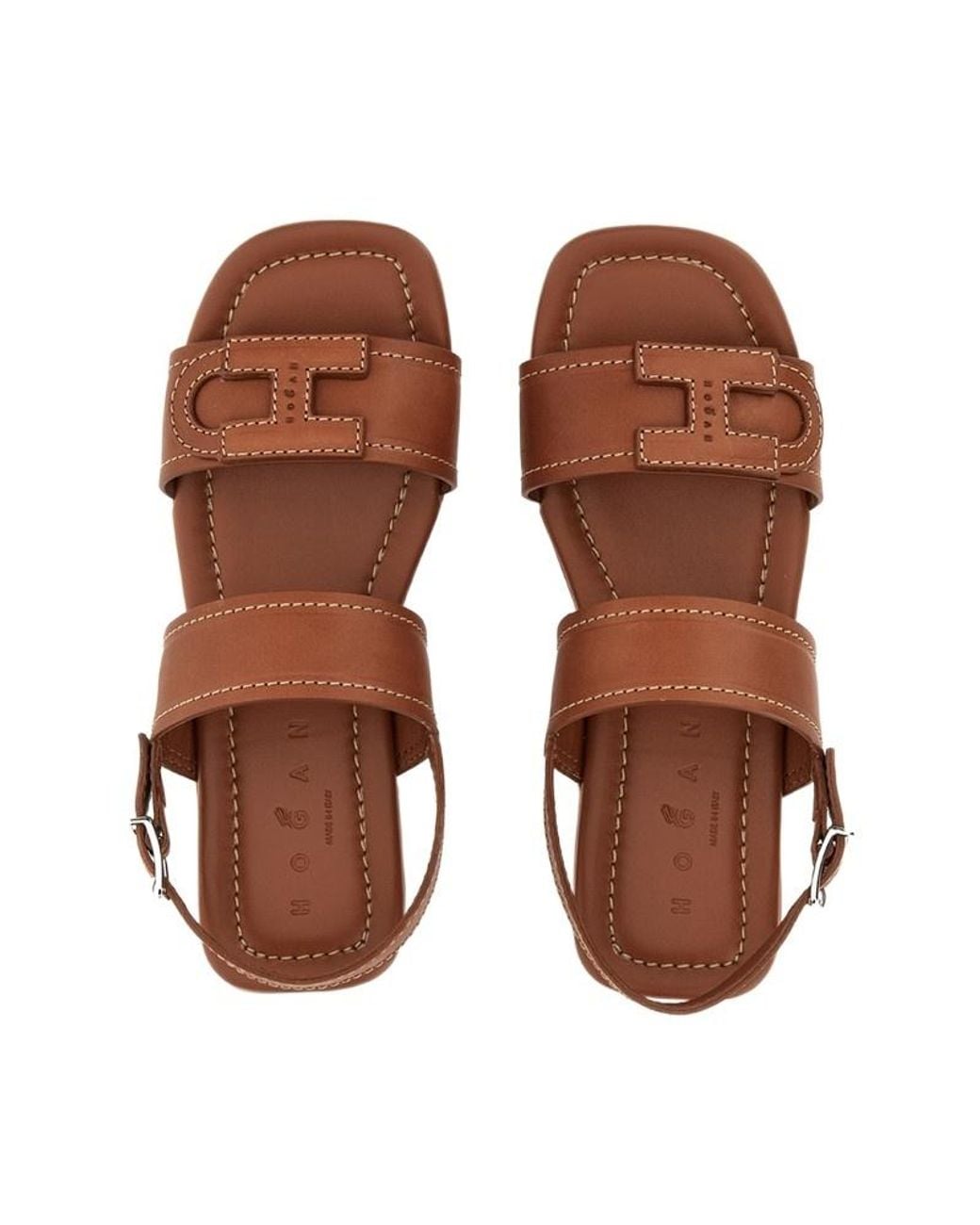 Hogan Brown Buckled Sandals