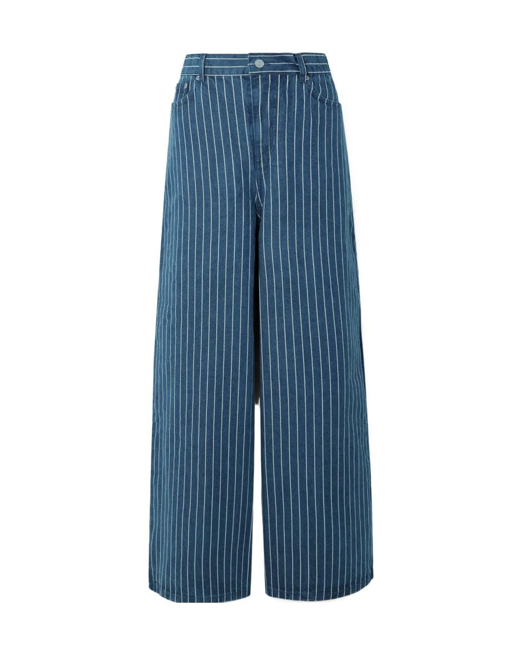 Frankie Shop Blue Sasha Striped Wide-Leg Jeans