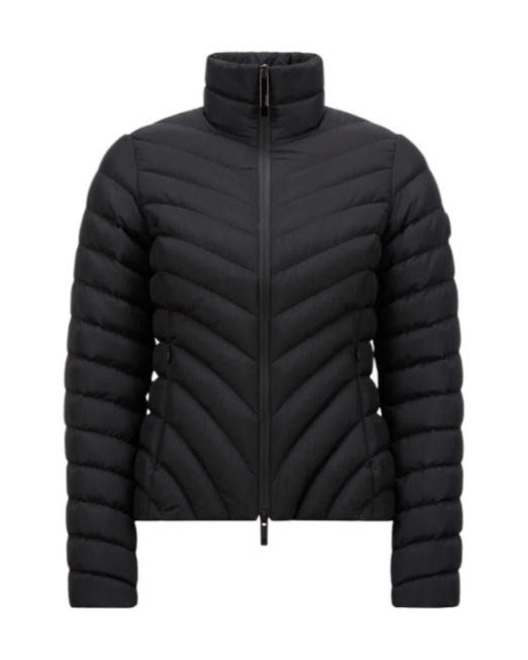 Moncler Black Grange Diagonal-Quilted Short Down Jacket