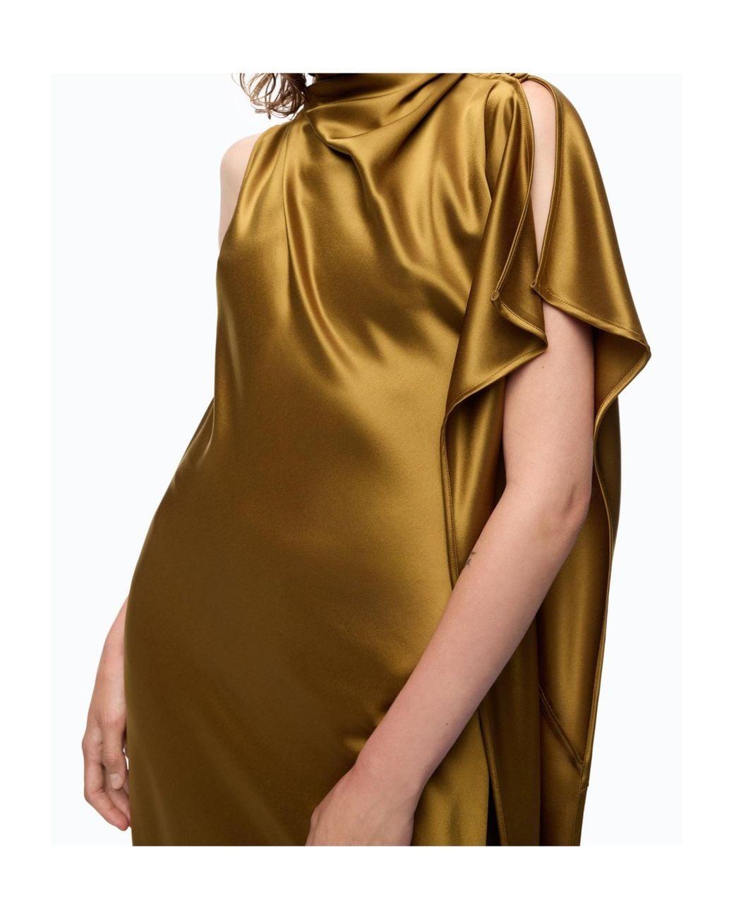 Pinko Metallic Draped Cutout-Detail Dress