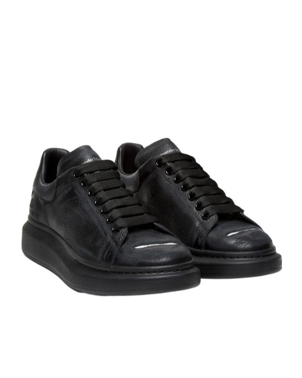 McQueen Black Oversized Low-Top Sneakers for men