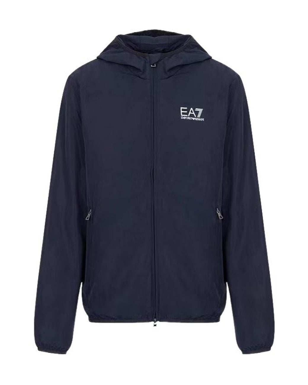 EA7 Blue Core Identity Hooded Jacket for men