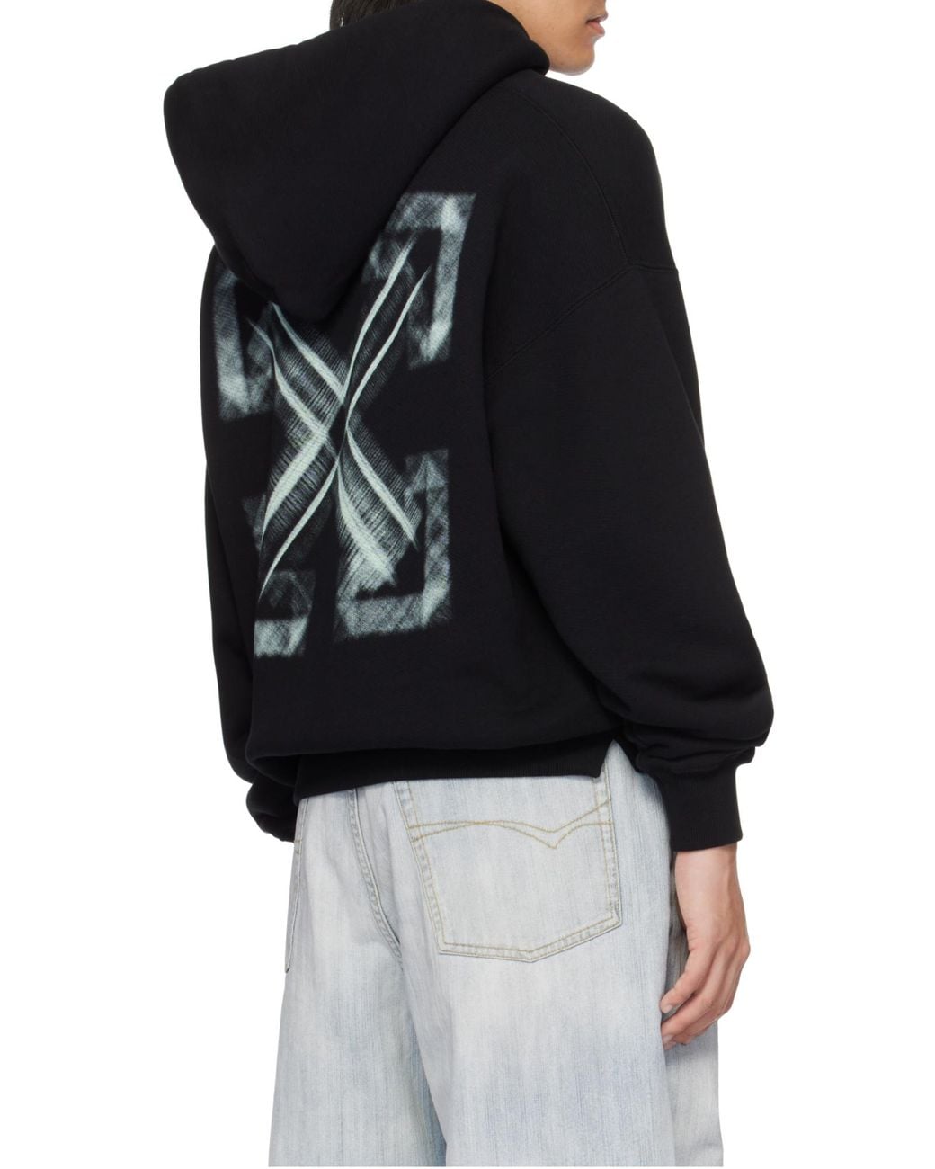 Off-White c/o Virgil Abloh Black Vibe Arrow Skate Drawstring Hoodie for men