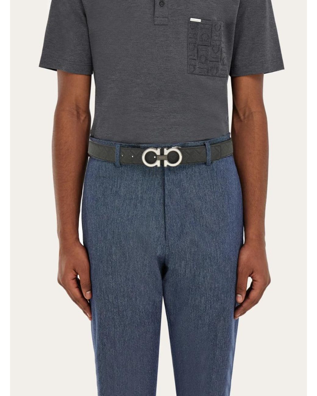 Ferragamo White Ferragamo Eyewear Reversible Logo Buckle Belts for men