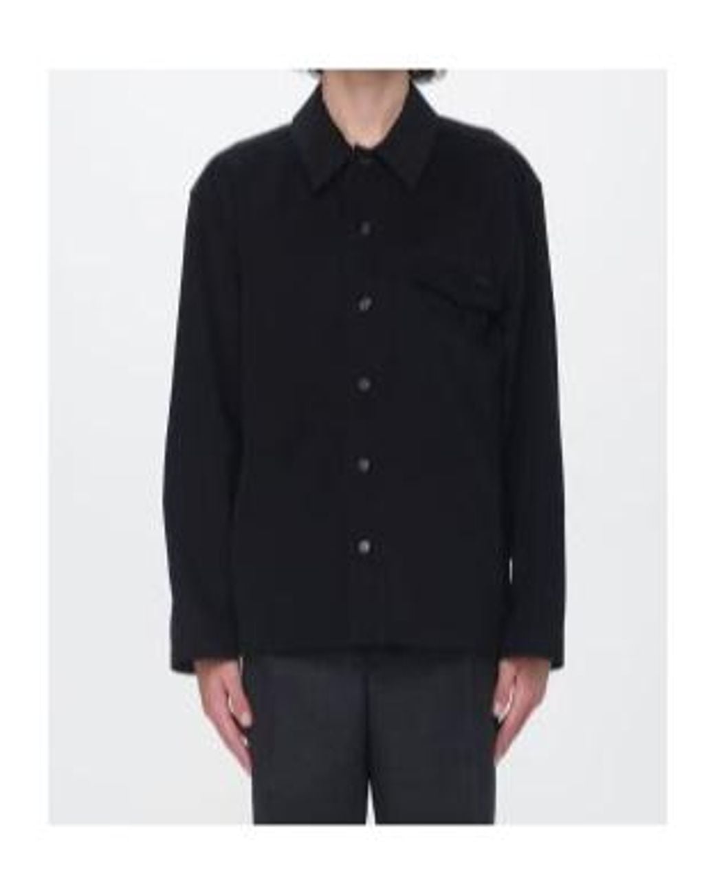 Saint Laurent Black Button-Up Long-Sleeved Overshirt for men
