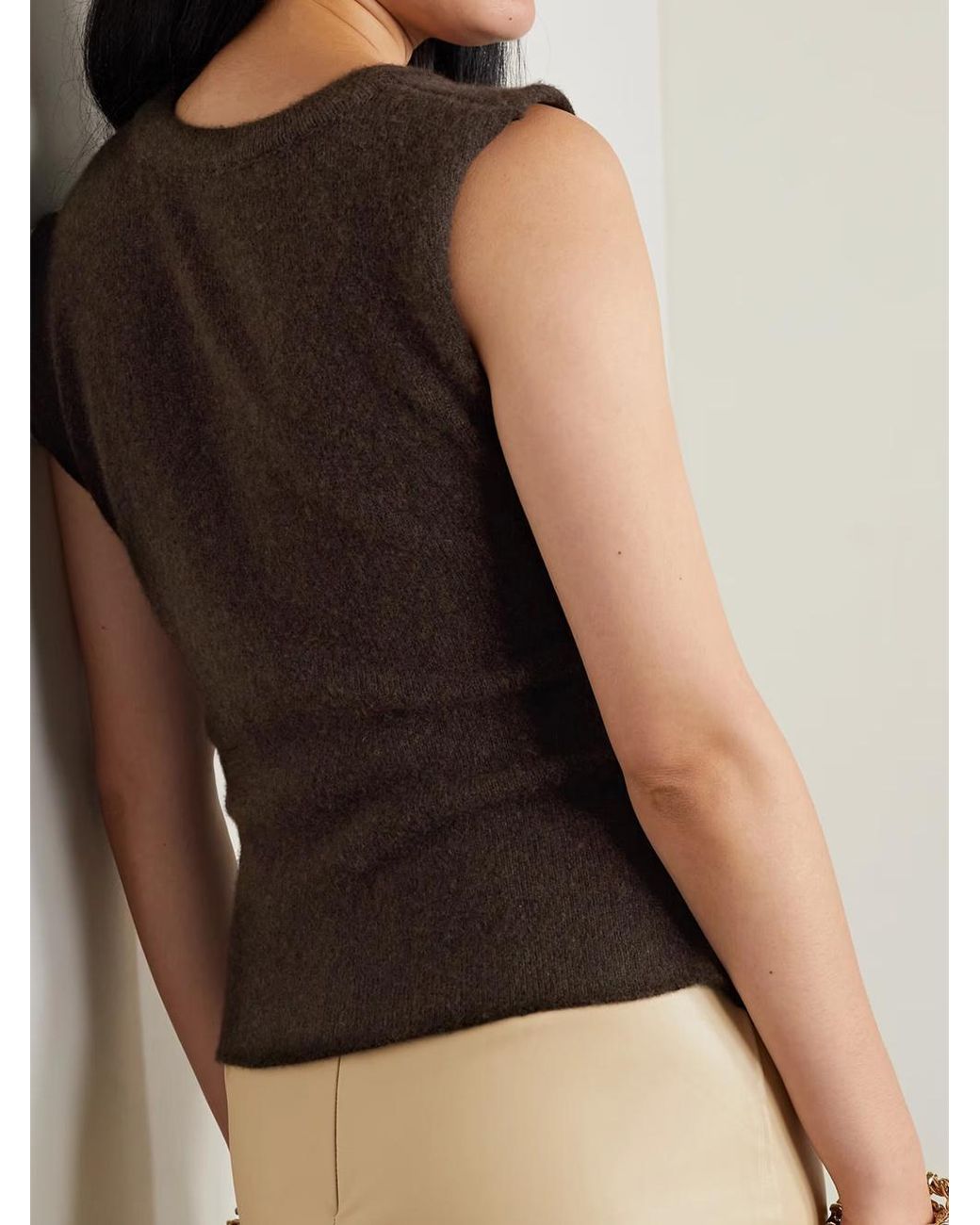 The Row Brown Asymmetrical Sweater