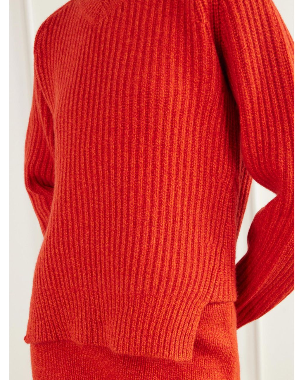 TOVE Red Ribbed-Knit Wool Sweater