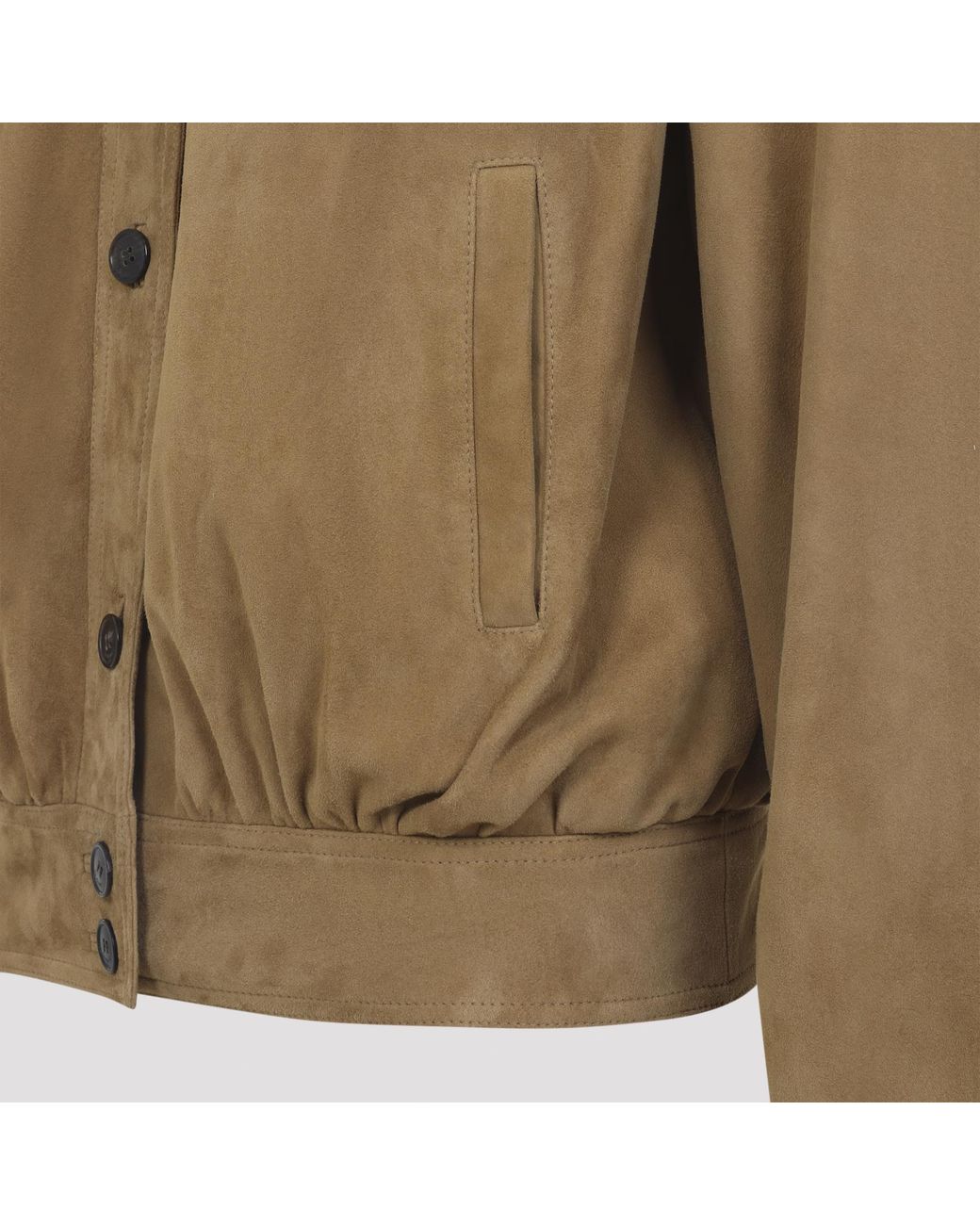 Saint Laurent Natural Button-Up Long-Sleeved Jacket