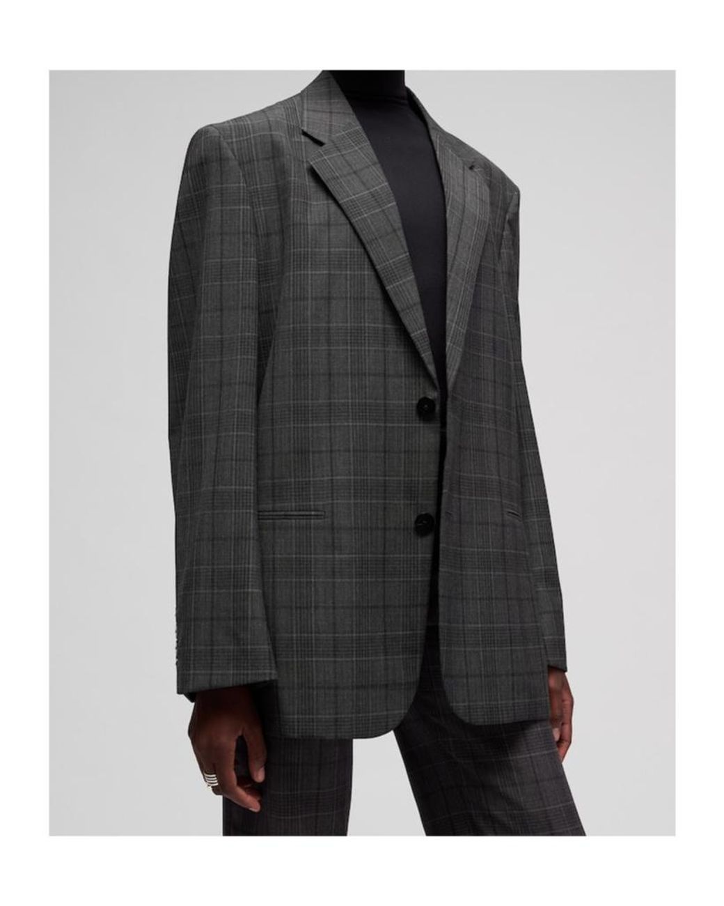 Gucci Gray Checked Fine Wool Jacket