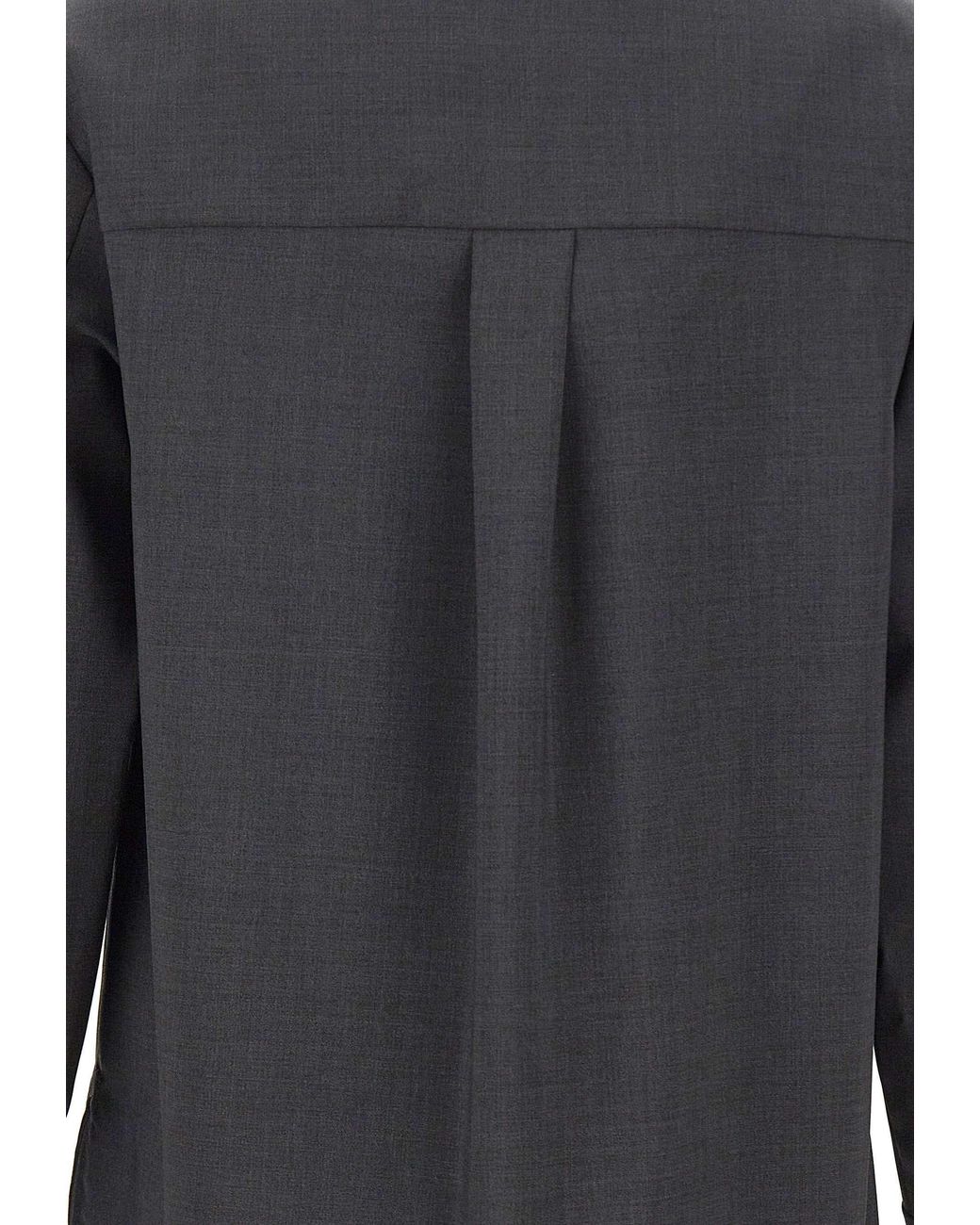 Max Mara Gray S Longline Button-Up Shirt