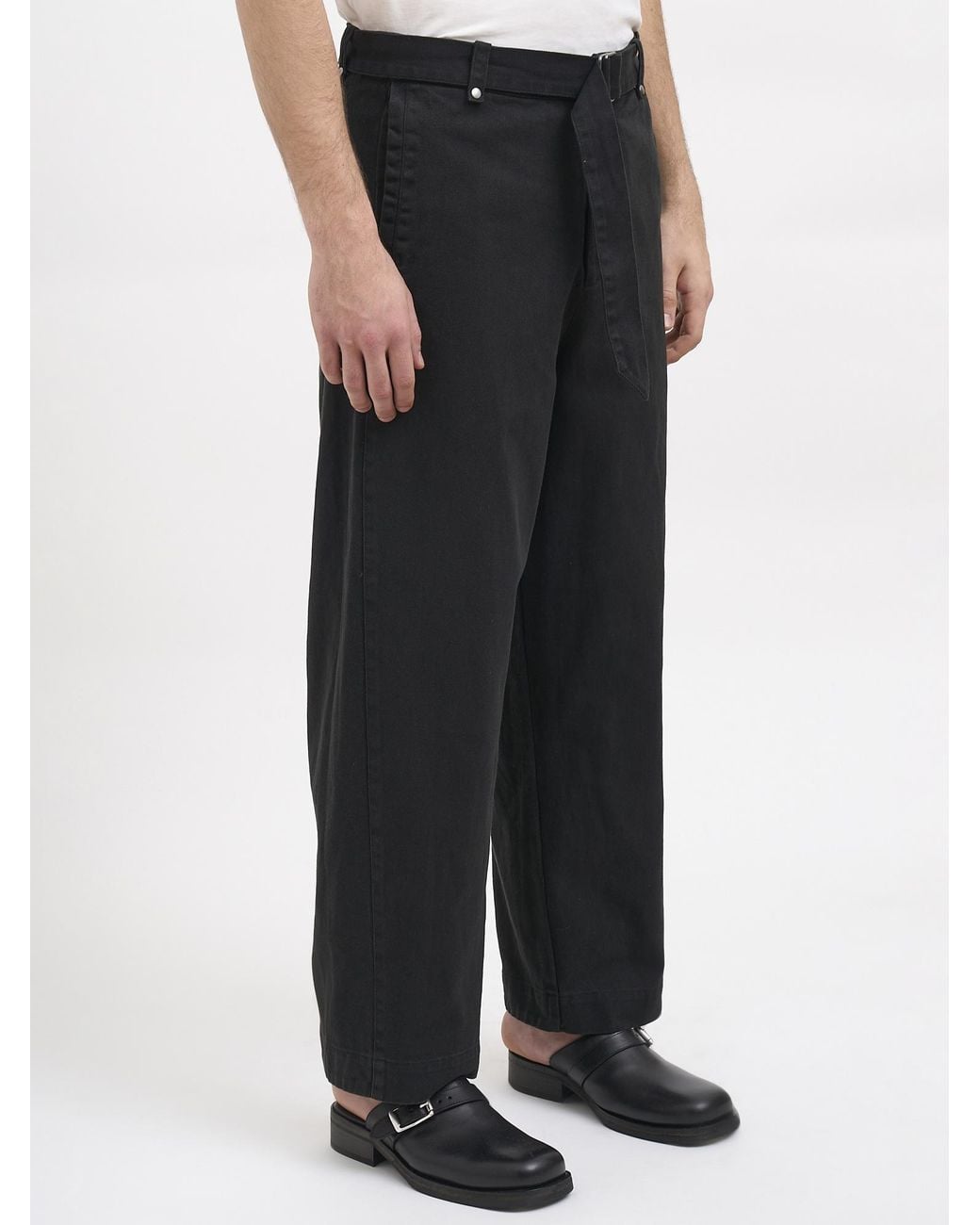 Entire studios Black Belted Casual Trousers for men