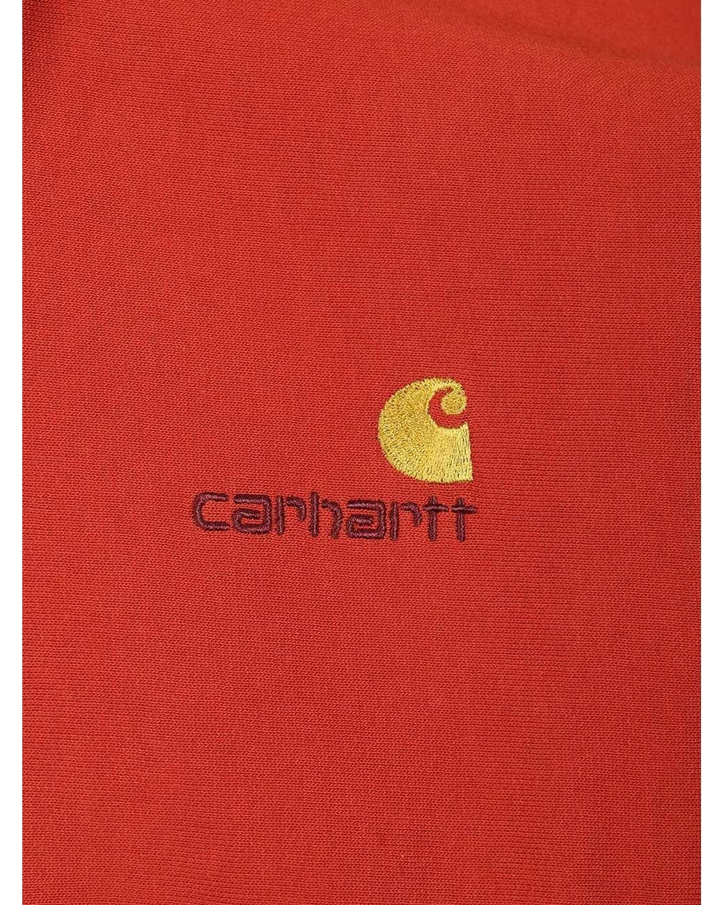 Carhartt Red American Script Logo Hoodie for men