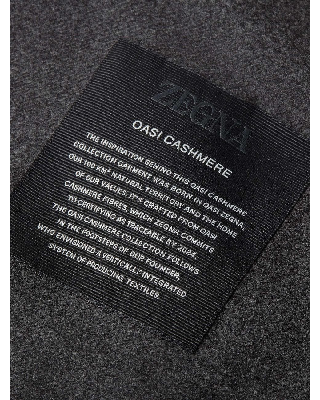Zegna Black Dark Mélange Oasi Cashmere Full Zip Cardigan for men
